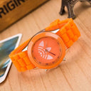 Women's Stylish Quartz Sports Watch with Silicone Band for Fashionable Ladies  ourlum.com Orange  