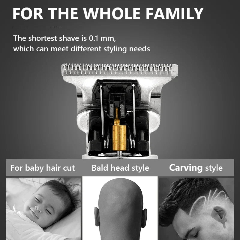 LCD Hair Clippers Professional Hair Cutting Machine Beard Trimmer For Men Barber Shop Electric Shaver Vintage T9 Hair Cutter