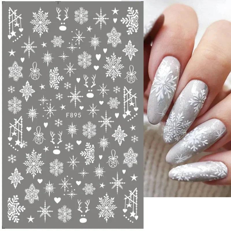 Winter Snowflake Nail Art Stickers: Festive Designs for Holiday Glam