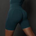 Booty-Lifting Seamless Yoga Shorts for Women - High Waist Fitness Gym Wear  ourlum.com Blue Green L 