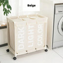 Roller Dirty Clothes Basket Waterproof Laundry Organizer 42L