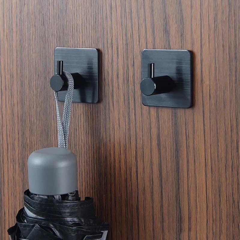 Sleek Stainless Steel Bathroom Hooks Set with Adhesive Mount - Pack of 2  ourlum.com   
