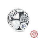 Crown Flowers Heart Silver Bead Charm Elegant Pandora Accessory