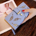 Leaves Long Wallet Stylish PU Leather Coin Holder for Women