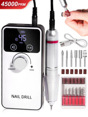 45000rpm Electric Nail Drill Machine Rechargeable Milling Cutter Professional Portable Nail Sander for Manicure Gel Remover Tool