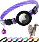 ATUBAN Reflective Cat Collar with Airtag Holder & Bell for Cats  ourlum.com PURPLE  