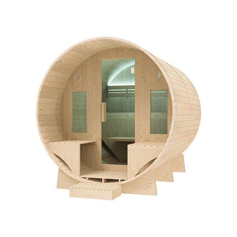 2023 Red Cedar Outdoor Barrel Sauna with Infrared Heating Panel  ourlum.com   