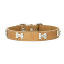 Bone Leather Dog Collars for Small Large Dogs: Stylish, Durable, Customizable  ourlum.com Chocolate XS 