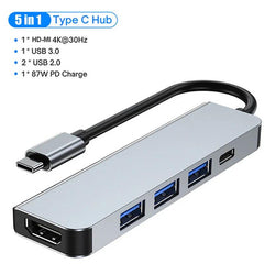 USB C Docking Station PD 100W USB C HUB Type C to HDMI-Compatible Adapter 4K 30Hz VGA RJ45 USB 3.0 HUB USB Splitter for MacBook