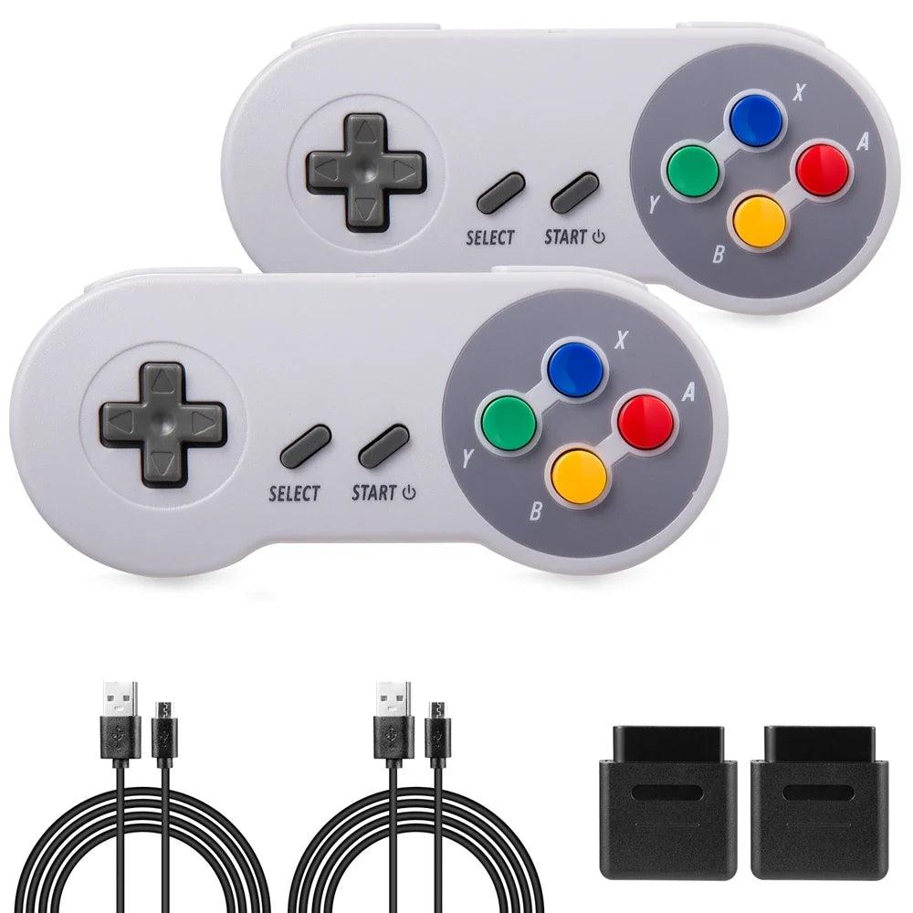 2 Pack 2.4 GHz Wireless SNES Retro Controller Gamepad Classic Joystick FOR Super NES/SFC Video Games Console [Plug & Play]  ourlum.com multi CHINA 