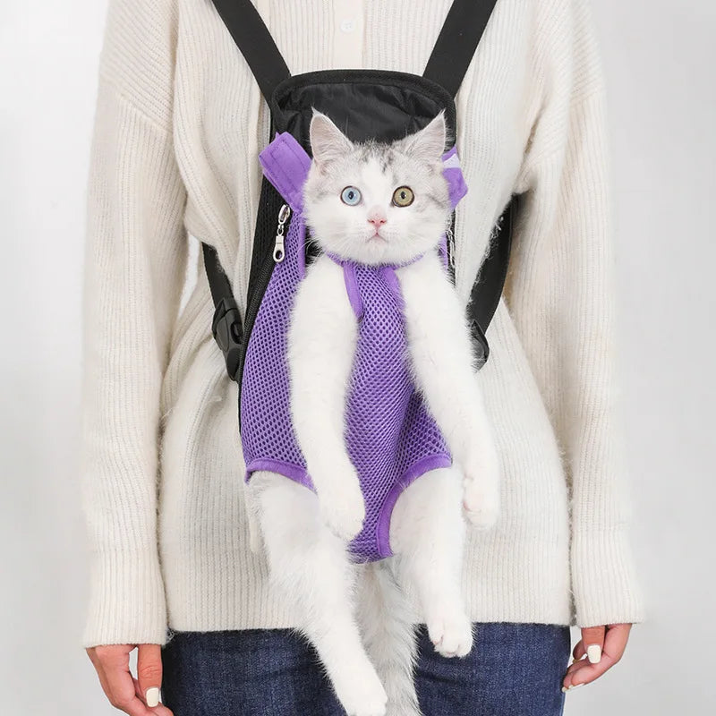 Mesh Dog & Cat Carrier Backpack: Stylish & Breathable Travel Bag  ourlum.com purple S(for 1-3kg) 