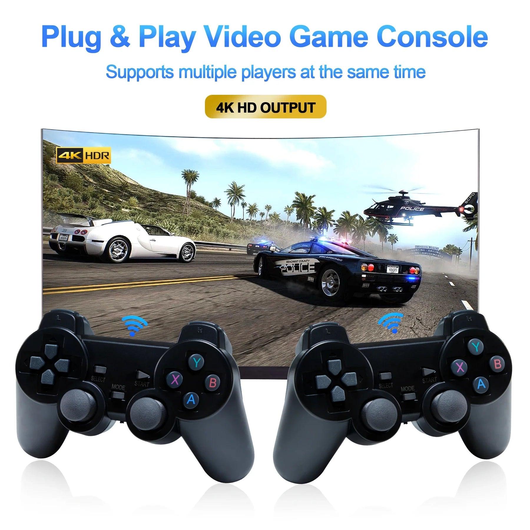 GD10 X2 Plus Retro Game Console 4K HDMI HD Output TV Game Stick 2.4G Dual Controller Handles Portable Video Games Consoles  ourlum.com   