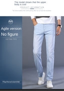 Brand Top Classic Style Men Light Blue Denim Trousers