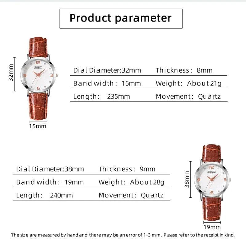 Luxury Leather Quartz Watches Set for Stylish Couples  ourlum.com   