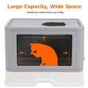 Cat Litter Box Fully Enclosed and Foldable Top Entry