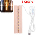 Wooden LED Resin Art Display Stand: Vintage Strip Light Base  ourlum.com Three-Coloured Light 1PC 