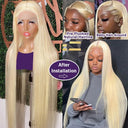 38 Inch 613 Blonde HD Lace Frontal Wig Brazilian Remy Hair