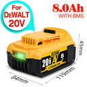 High-Capacity 8000mAh DCB200 Lithium Battery for DeWalt Tools