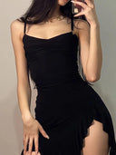 Black Backless Bodycon Mini Dress for Modern Women Style