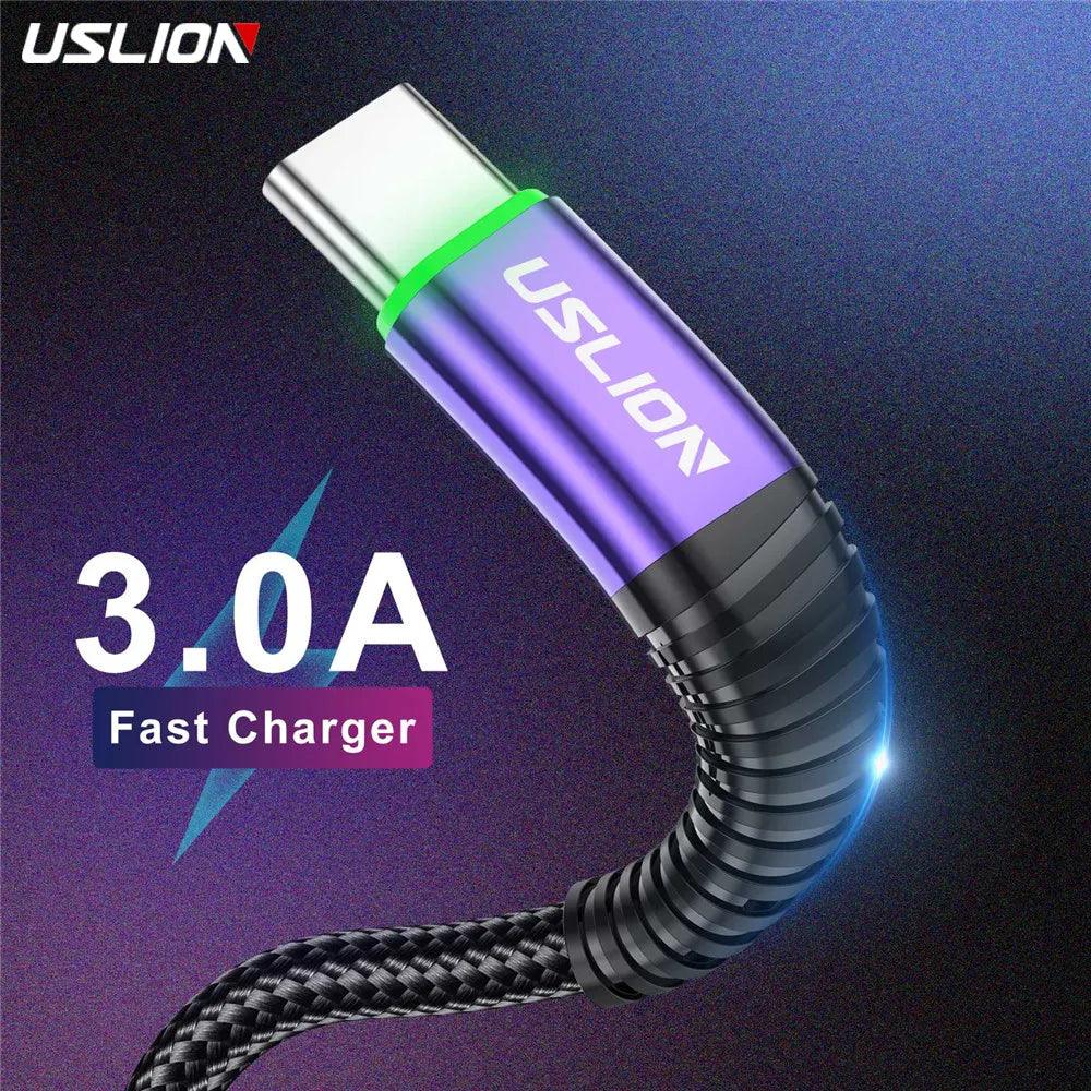 Fast Charging LED Type C Cable for Samsung S23 Xiaomi Mobile Phone with RGB Indicator  ourlum.com   