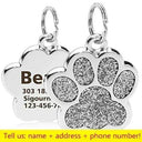 Engraved Glitter Paw Pet ID Collar Tag: Customized and Stylish  ourlum SL  