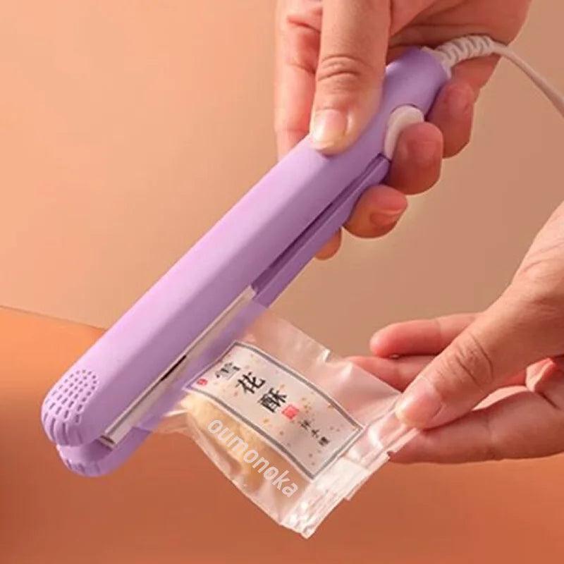 Mini Plastic Bag Sealer Machine Storage Bag Clip Vacuum Sealing Storage Machine Sealer Packing Seal Food Snack Kitchen Gadgets