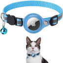 Airtag Collar with Reflective Case and Bells for Cats and Dogs  ourlum.com Blue Neck 22-32cm 