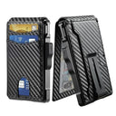 Leather Slim Wallet for Men with Money Clip RFID Blocking