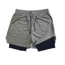 Ultimate Men's Double Layer Fitness Shorts - Ideal for Gym, Beach, Pool, and Summer Activities  ourlum.com Army green M 