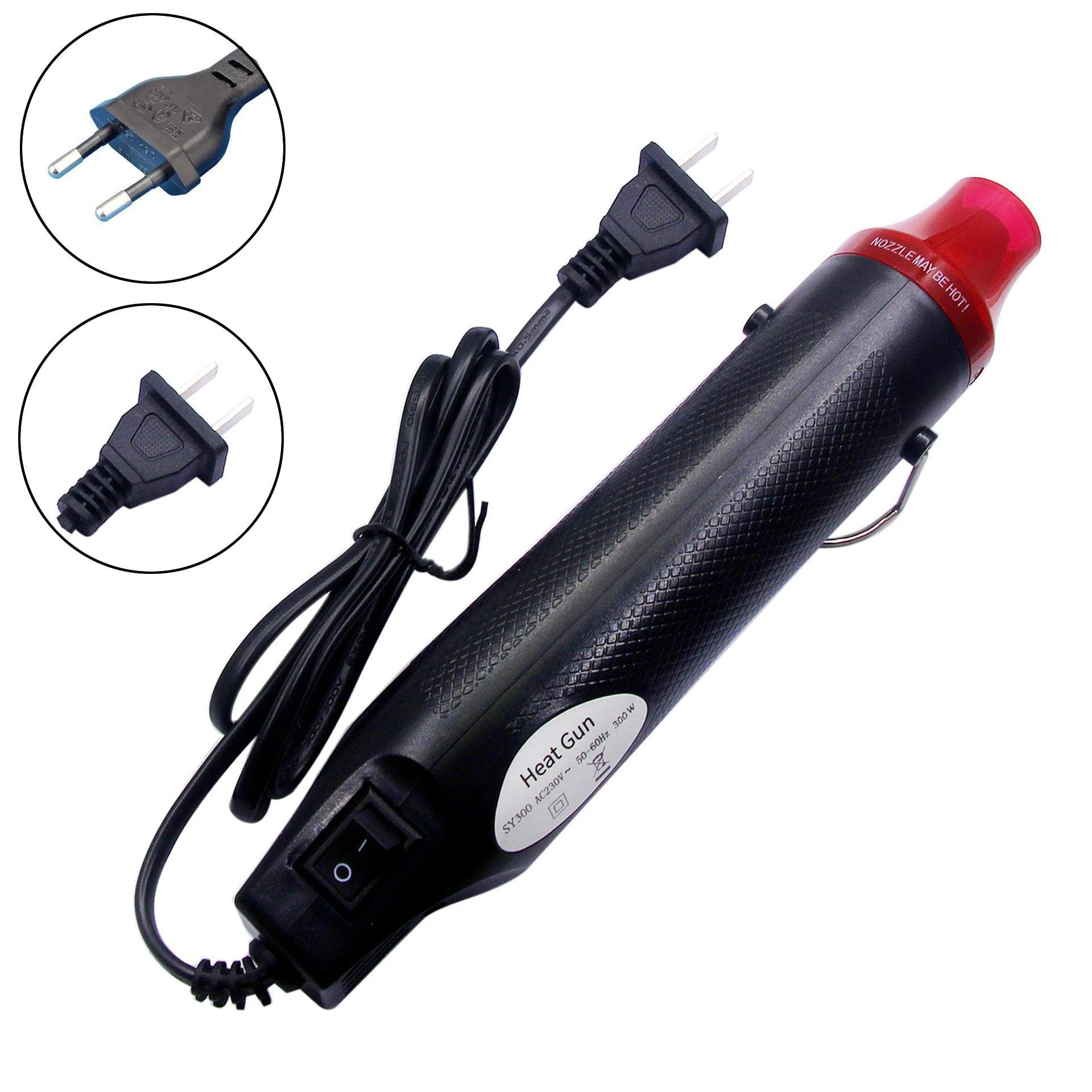 Electric Power 300W Heat Gun with Color-Coded Tubes for Precise Shrink Wrapping and Tube Shrinking  ourlum.com   