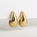 Vintage Gold Teardrop Dome Earrings Stylish Statement Jewelry