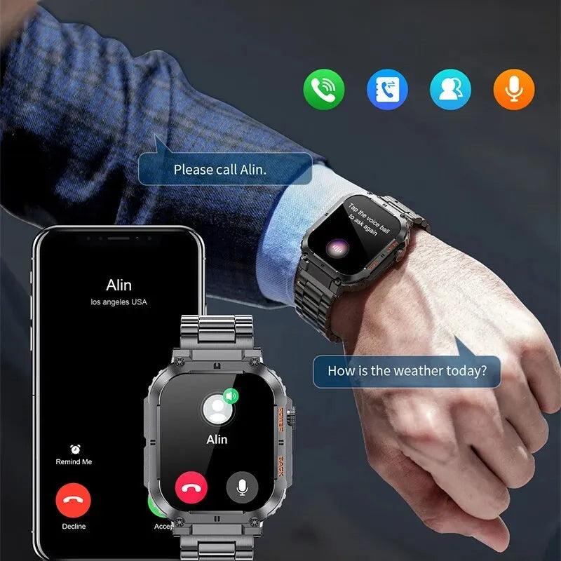 Ultimate Sports Companion: LIGE Men's Smartwatch with Bluetooth Calling and Blood Oxygen Monitor  OurLum.com   