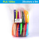 3D Pen Filament Kit: Colorful 1.75mm PLA ABS PCL Plastic Set  ourlum.com PLA20Colors100m  