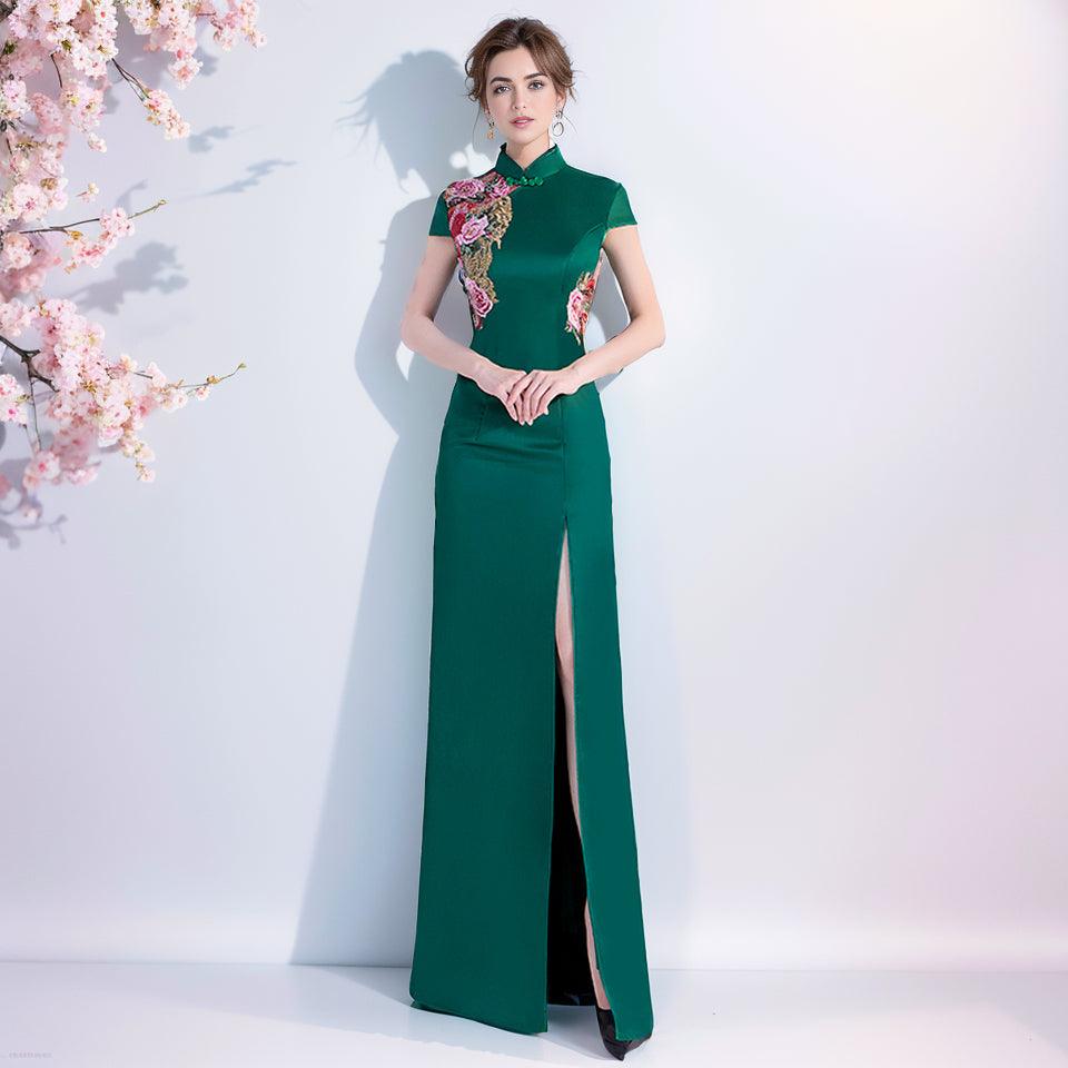 Green Cheongsam Wedding Dress: Retro Elegance & Artistry