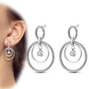 925 Sterling Silver Heart Earrings with Zircon Stones - Elegant Women's Jewelry  ourlum.com KTE054  