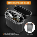 3Pcs Car Trash Can with Lid and 60 Garbage Bags Leak-proof