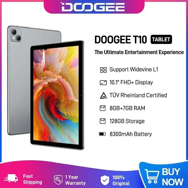 DOOGEE T10 10.1" FHD+ Tablet - 8GB RAM, 128GB Storage, Octa-Core, 13MP Camera, Long Battery Life