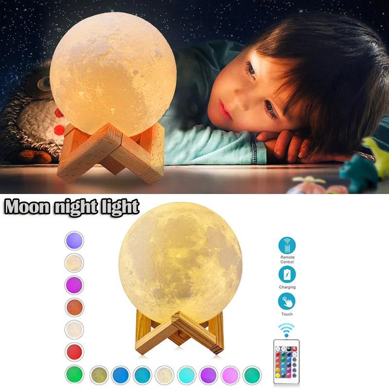 LED Moon Lamp Nightlight Fairy Table Bedroom Bedside Cute Birthday Touch Decoration Christmas Gifts Kids Night Lights For Room  ourlum.com   