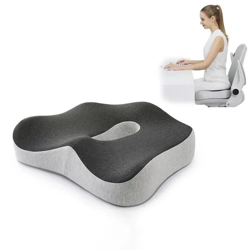 Ultimate Ergonomic Memory Foam Seat Cushion with Massage - Pain Relief & Posture Support for Office, Car & Home