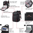 Waterproof Expandable 17 Inch Men's Laptop Backpack with USB Charging