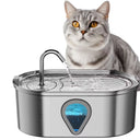 3.5L Large Capacity Pet Water Dispenser Automatic Stainless Steel Cat Water Fountain with LED Lighting