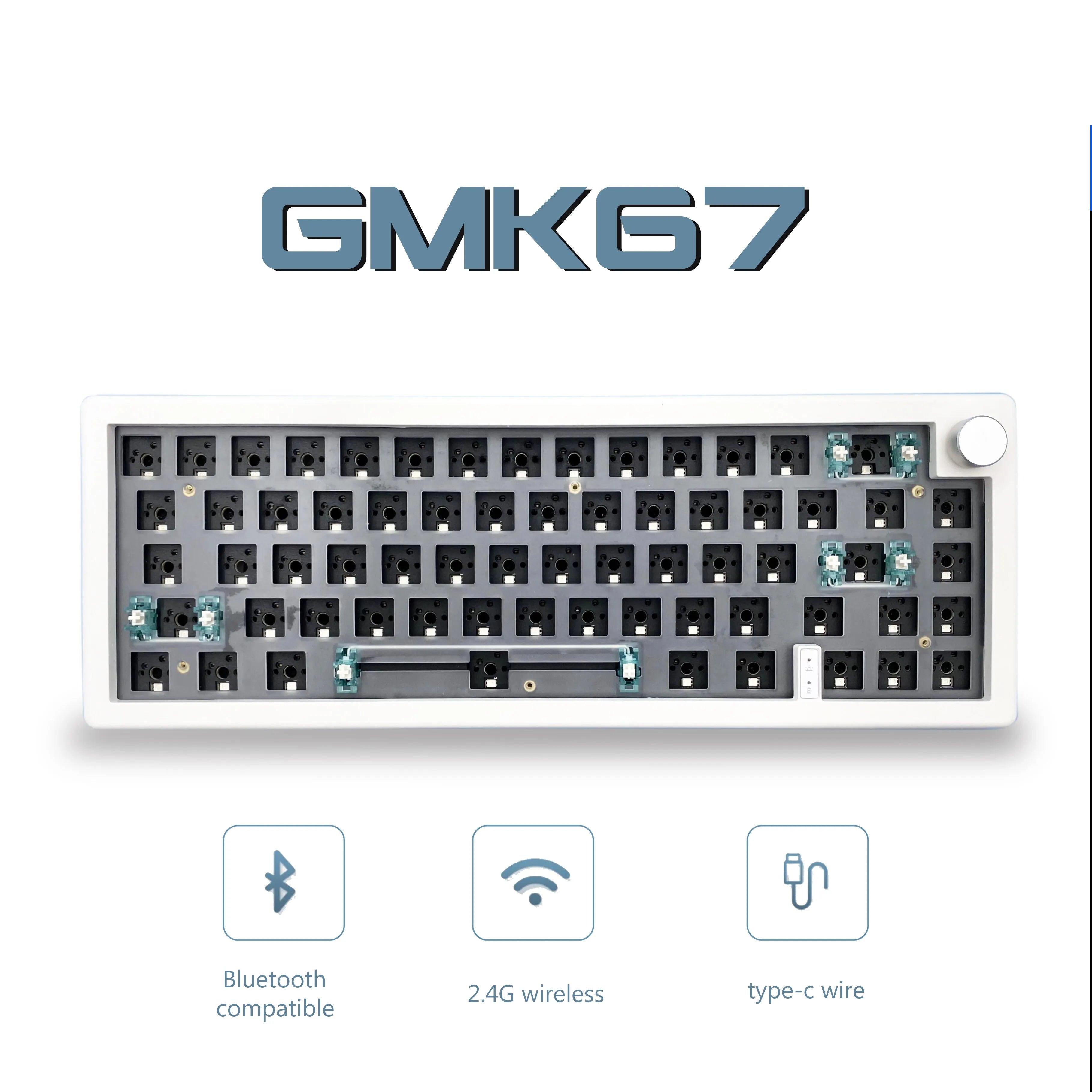 Customizable Wireless RGB Mechanical Keyboard Kit: Hot-swappable Bluetooth Typing Solution  ourlum.com   