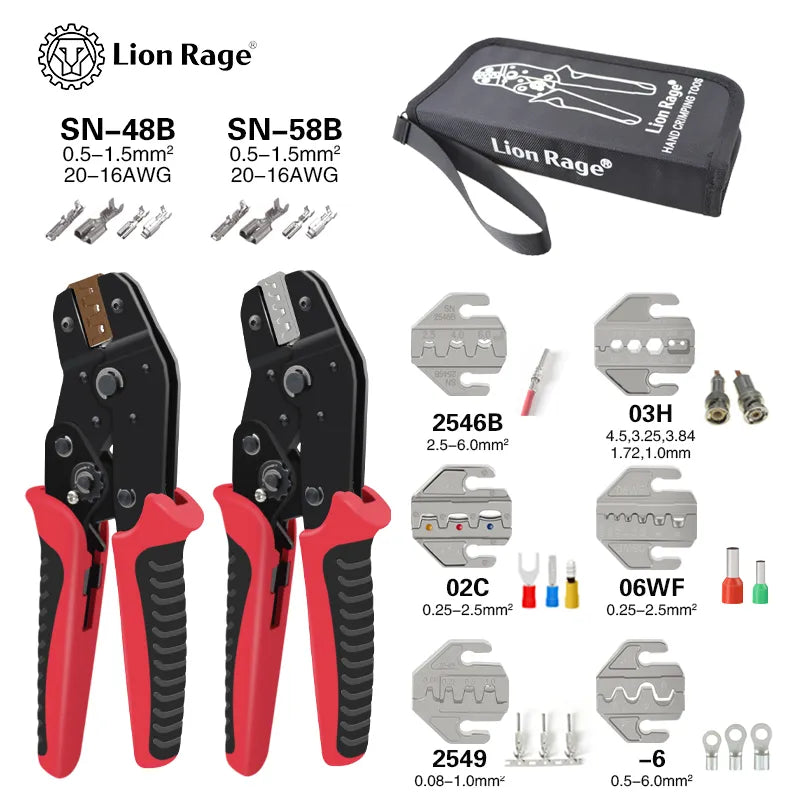 Electrician Crimping Tool Set: Pressed Pliers Terminals Clamp Electronics Hand Jaws  ourlum.com   