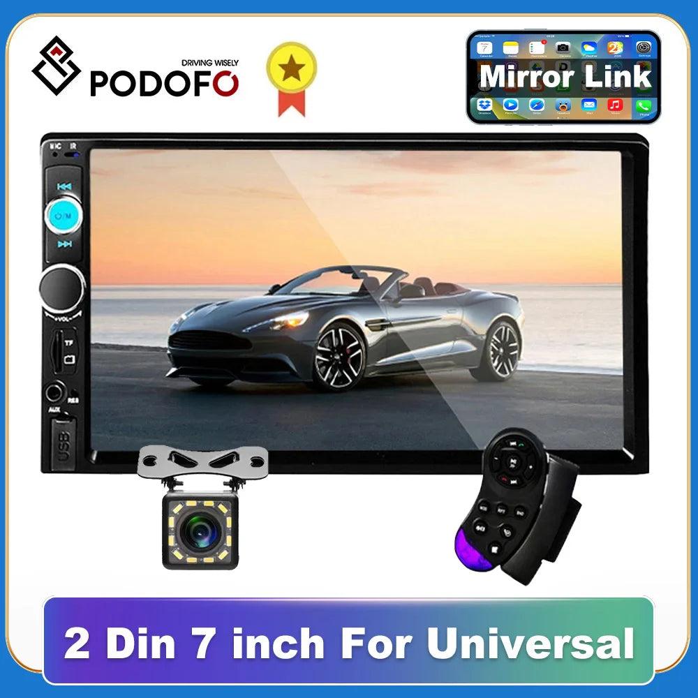 Podofo Car Radio HD Autoradio Multimedia Player Touch Screen Auto Stereo Bluetooth FM	Camera  ourlum.com   