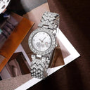 Rhinestone Quartz Women's Hip Hop Watch Set Elegant Jewelry