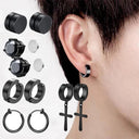 Magnetic CZ Stud Earrings Set Bold Hip Hop Jewelry Collection