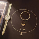 Golden Rhinestone Jewelry Set Sparkling Fashion Ensemble