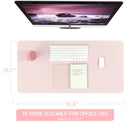 Pink Large Desk Mat Waterproof PVC Mouse Pad Leather Cover