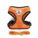 Adjustable Reflective Mesh Cat Dog Harness Set with Leash - Small Pet Safety Vest and Accessories  ourlum.com Gold S 