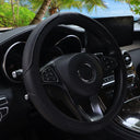 Artificial Leather Three-Dimensional Embossed Car Steering Wheel Cover 14.5-15 Inches